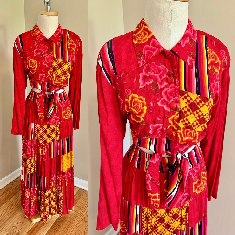VINTAGE CAROLE LITTLE (2 piece) Abstract Outfit